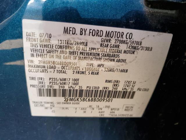 Photo 14 from auction – 2011 FORD FLEX SE with VIN 2FMGK5BC6BBD09501