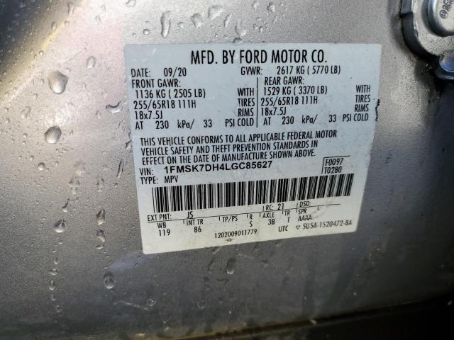 Photo 14 from auction – 2020 FORD EXPLORER X with VIN 1FMSK7DH4LGC85627