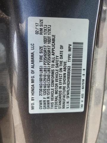 Photo 14 from auction – 2017 HONDA ODYSSEY EX with VIN 5FNRL5H63HB008563