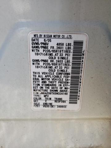 Photo 14 from auction – 2005 NISSAN MURANO SL with VIN JN8AZ08TX5W324168