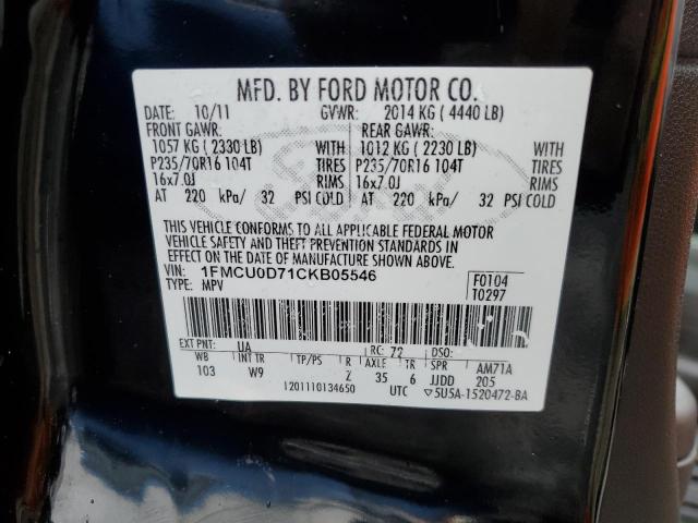 Photo 14 from auction – 2012 FORD ESCAPE with VIN 1FMCU0D71CKB05546