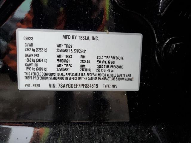 Photo 14 from auction – 2023 TESLA MODEL Y with VIN 7SAYGDEF7PF884519