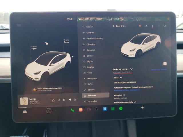 Photo 9 from auction – 2022 TESLA MODEL Y with VIN 7SAYGDEF9NF461535