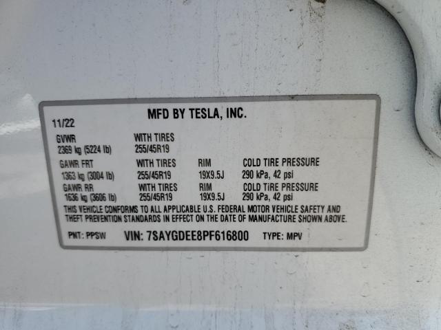 Photo 14 from auction – 2023 TESLA MODEL Y with VIN 7SAYGDEE8PF616800