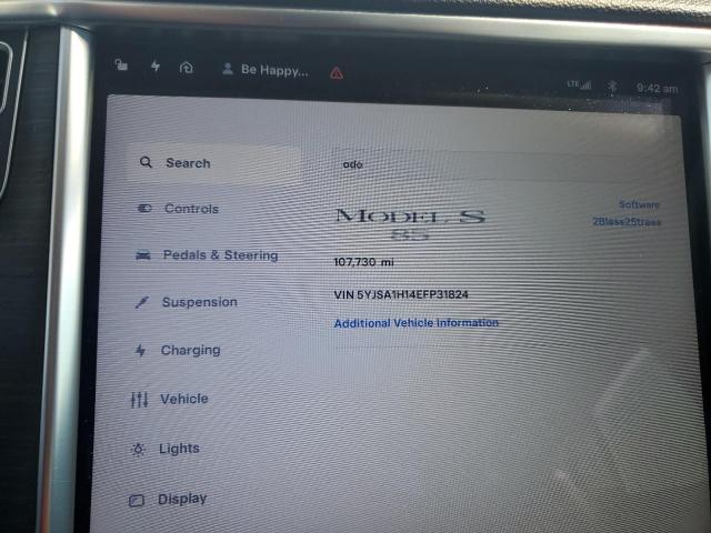 Photo 9 from auction – 2014 TESLA MODEL S with VIN 5YJSA1H14EFP31824