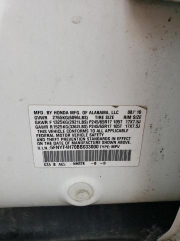 Photo 14 from auction – 2011 HONDA PILOT EXLN with VIN 5FNYF4H70BB033000