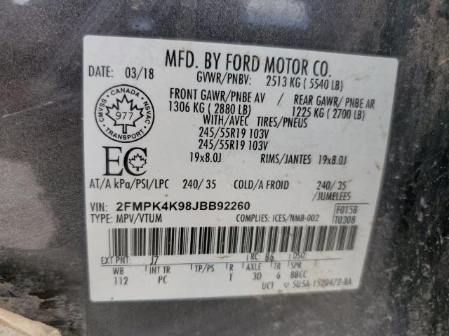 Zdjęcie 14 z aukcji – 2018 FORD EDGE TITAN z VIN 2FMPK4K98JBB92260