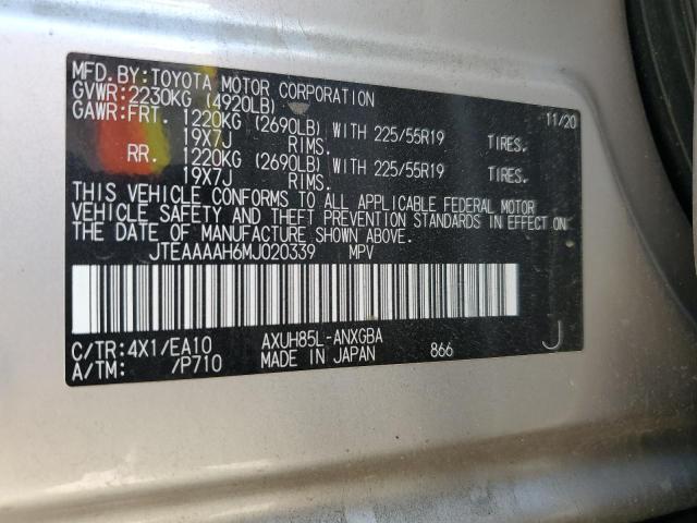 Photo 14 from auction – 2021 TOYOTA VENZA LE with VIN JTEAAAAH6MJ020339