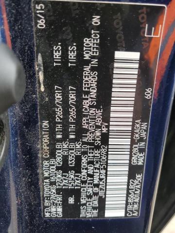 Photo 14 from auction – 2015 TOYOTA 4RUNNER SR with VIN JTEZU5JR4F5106982