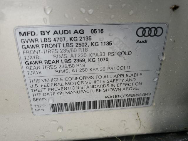 Photo 14 from auction – 2016 AUDI Q3 PREMIUM with VIN WA1BFCFS6GR024949