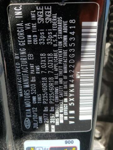 Photo 14 from auction – 2013 KIA SORENTO SX with VIN 5XYKW4A22DG353418