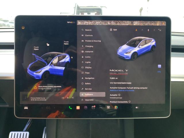 Photo 9 from auction – 2022 TESLA MODEL Y with VIN 7SAYGDEF6NF574262