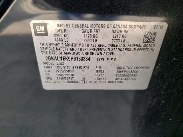 Photo 14 from auction – 2017 GMC TERRAIN SL with VIN 2GKALNEK9H6133334