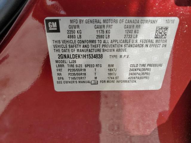 Photo 14 from auction – 2017 CHEVROLET EQUINOX PR with VIN 2GNALDEK1H1534838