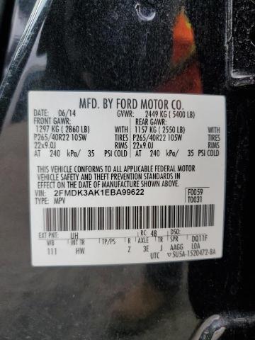 Photo 14 from auction – 2014 FORD EDGE SPORT with VIN 2FMDK3AK1EBA99622