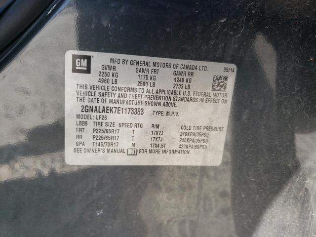 Photo 14 from auction – 2014 CHEVROLET EQUINOX LS with VIN 2GNALAEK7E1173383