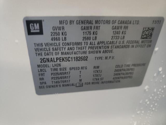 Photo 14 from auction – 2012 CHEVROLET EQUINOX LT with VIN 2GNALPEK5C1182602