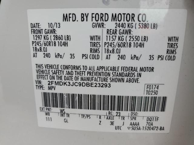 Photo 14 from auction – 2013 FORD EDGE SEL with VIN 2FMDK3JC9DBE23293