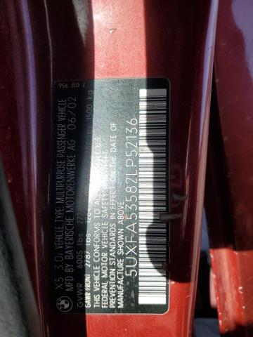 Photo 14 from auction – 2002 BMW X5 3.0I with VIN 5UXFA53582LP52136