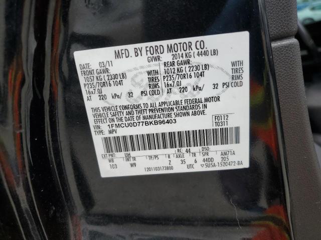Photo 14 from auction – 2011 FORD ESCAPE XLT with VIN 1FMCU0D77BKB96403