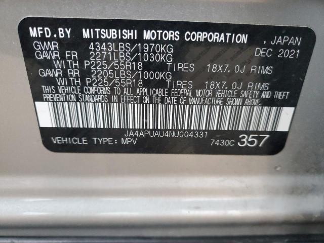 Photo 14 from auction – 2022 MITSUBISHI OUTLANDER with VIN JA4APUAU4NU004331