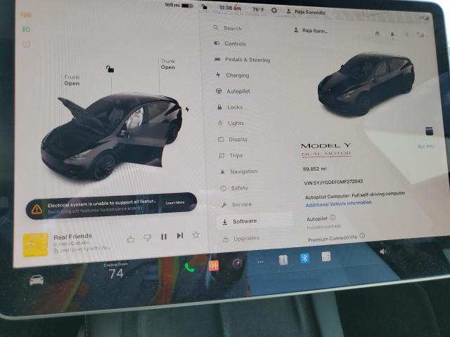 Photo 9 from auction – 2021 TESLA MODEL Y with VIN 5YJYGDEF0MF272042