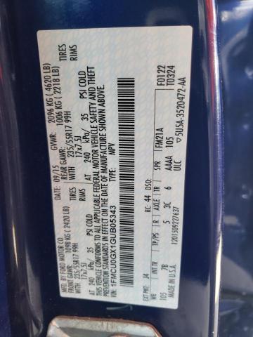 Photo 14 from auction – 2016 FORD ESCAPE SE with VIN 1FMCU0GX1GUB05343