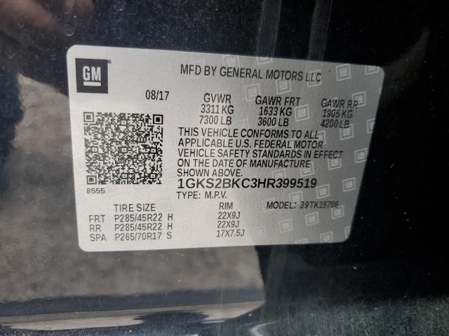 Photo 14 from auction – 2017 GMC YUKON SLT with VIN 1GKS2BKC3HR399519