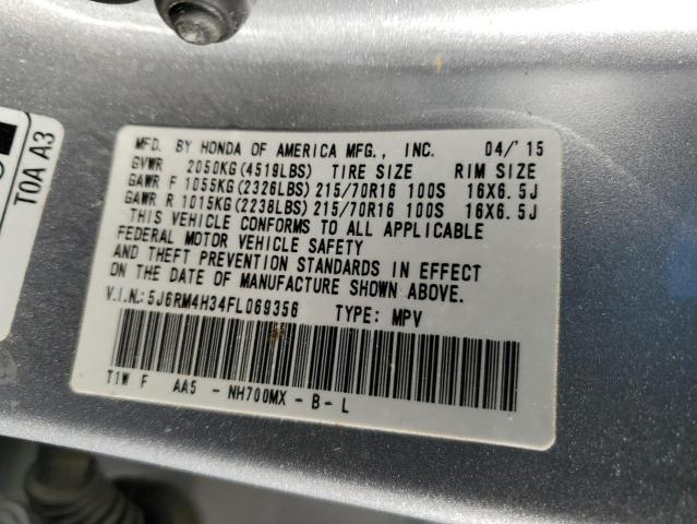 Photo 14 from auction – 2015 HONDA CR-V LX with VIN 5J6RM4H34FL069356