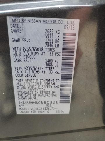 Photo 14 from auction – 2013 NISSAN PATHFINDER with VIN 5N1AR2MM4DC680326