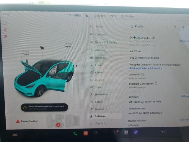Photo 9 from auction – 2021 TESLA MODEL Y with VIN 5YJYGAEE9MF134568