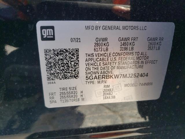 Photo 14 from auction – 2021 BUICK ENCLAVE ES with VIN 5GAERBKW7MJ252404
