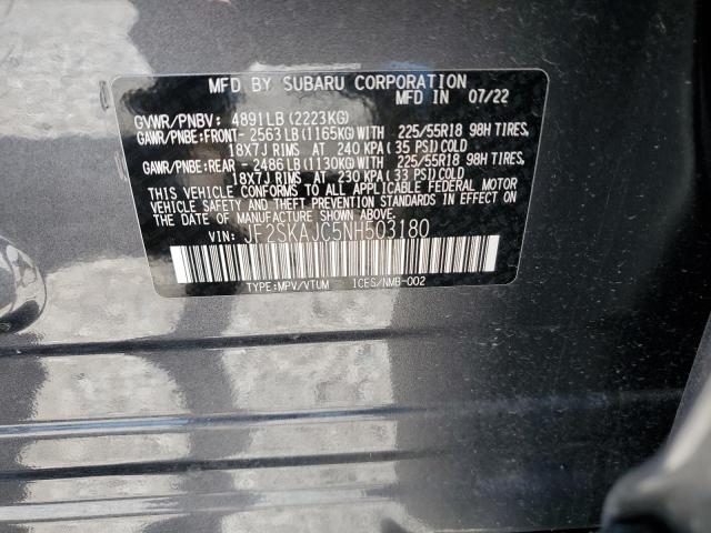 Photo 14 from auction – 2022 SUBARU FORESTER S with VIN JF2SKAJC5NH503180