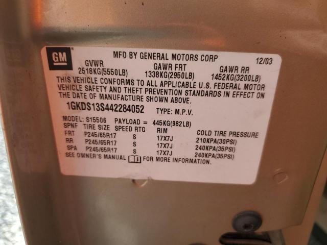 Photo 14 from auction – 2004 GMC ENVOY with VIN 1GKDS13S442284052