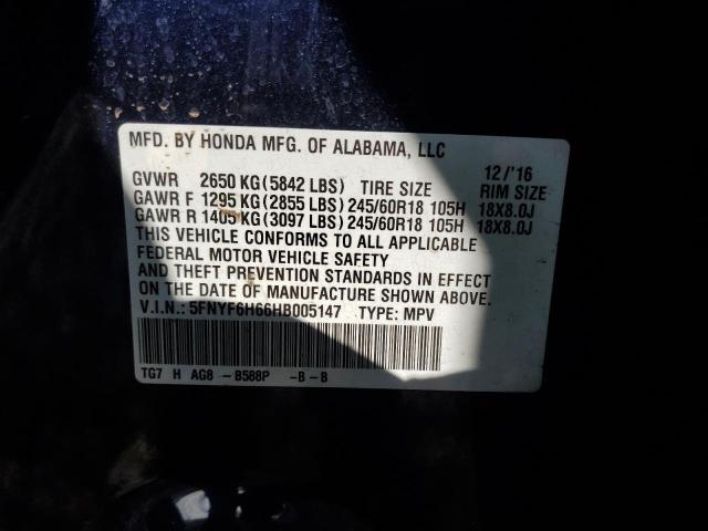 Photo 14 from auction – 2017 HONDA PILOT EXL with VIN 5FNYF6H66HB005147
