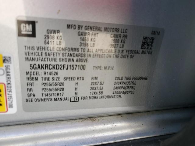 Photo 14 from auction – 2015 BUICK ENCLAVE with VIN 5GAKRCKD2FJ157100