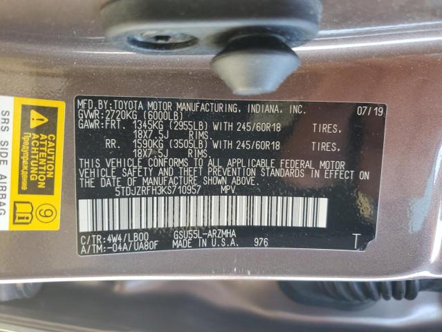 Photo 14 from auction – 2019 TOYOTA HIGHLANDER with VIN 5TDJZRFH3KS710957