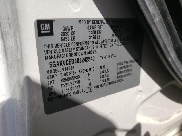 Photo 14 from auction – 2011 BUICK ENCLAVE CX with VIN 5GAKVCED4BJ242540