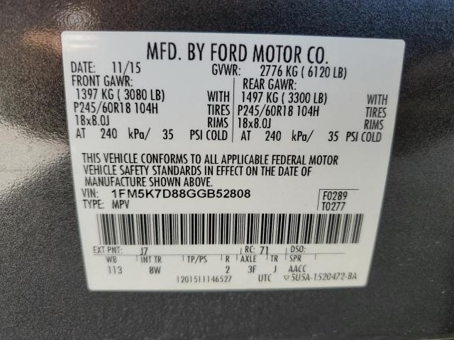 Photo 14 from auction – 2016 FORD EXPLORER X with VIN 1FM5K7D88GGB52808