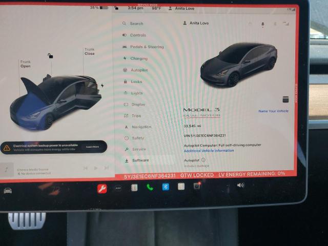 Photo 9 from auction – 2022 TESLA MODEL 3 with VIN 5YJ3E1EC6NF364231
