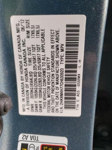 Photo 14 from auction – 2012 HONDA CR-V EXL with VIN 2HKRM4H77CH630920