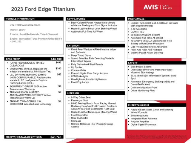 Photo 12 from auction – 2023 FORD EDGE TITAN with VIN 2FMPK4K95PBA29008