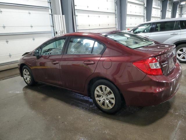 Photo 2 from auction – 2012 HONDA CIVIC LX with VIN 19XFB2F59CE337202