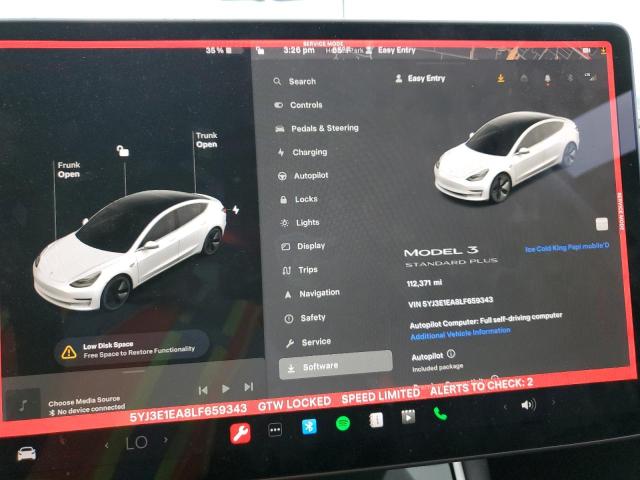 Photo 9 from auction – 2020 TESLA MODEL 3 with VIN 5YJ3E1EA8LF659343