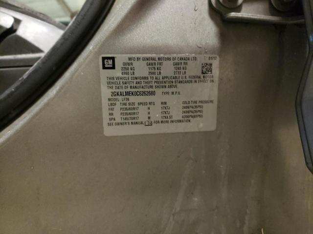 Photo 14 from auction – 2012 GMC TERRAIN SL with VIN 2GKALMEK0C6262680
