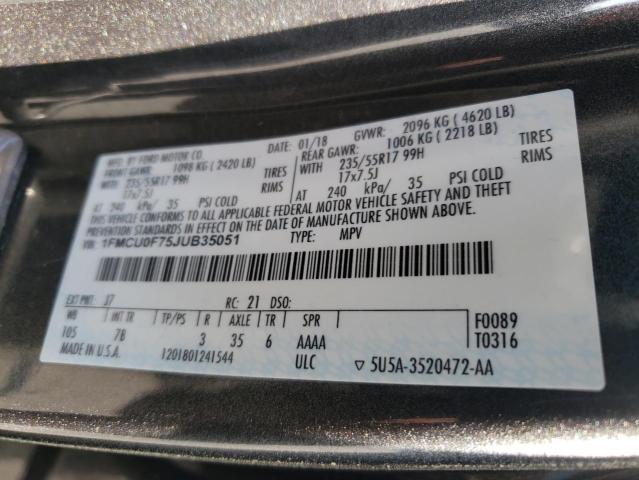 Photo 14 from auction – 2018 FORD ESCAPE S with VIN 1FMCU0F75JUB35051