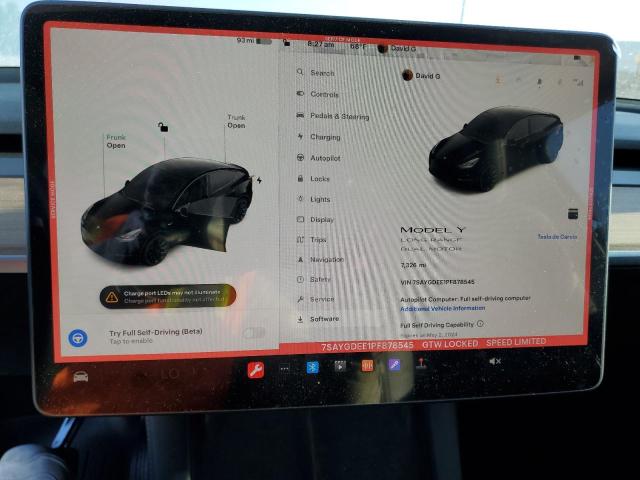 Photo 9 from auction – 2023 TESLA MODEL Y with VIN 7SAYGDEE1PF878545