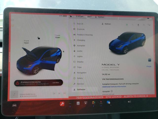 Foto 9 de la subasta – 2022 TESLA MODEL Y con VIN 7SAYGDEE0NA003919