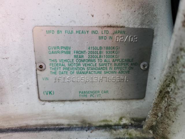 Photo 14 from auction – 2003 SUBARU FORESTER 2 with VIN JF1SG65613H765346
