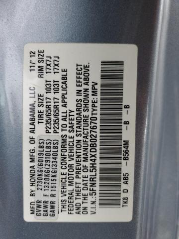 Photo 14 from auction – 2013 HONDA ODYSSEY EX with VIN 5FNRL5H4XDB027670